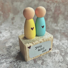 Load image into Gallery viewer, Wooden Peg Doll Family Ornament | &quot;You and Me&quot; Cute Gift