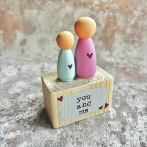 Wooden Peg Doll Family | Mother and Child Gift