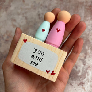 Wooden Peg Doll Family | Mother and Child Gift