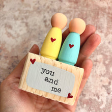 Load image into Gallery viewer, Wooden Peg Doll Family Ornament | &quot;You and Me&quot; Cute Gift